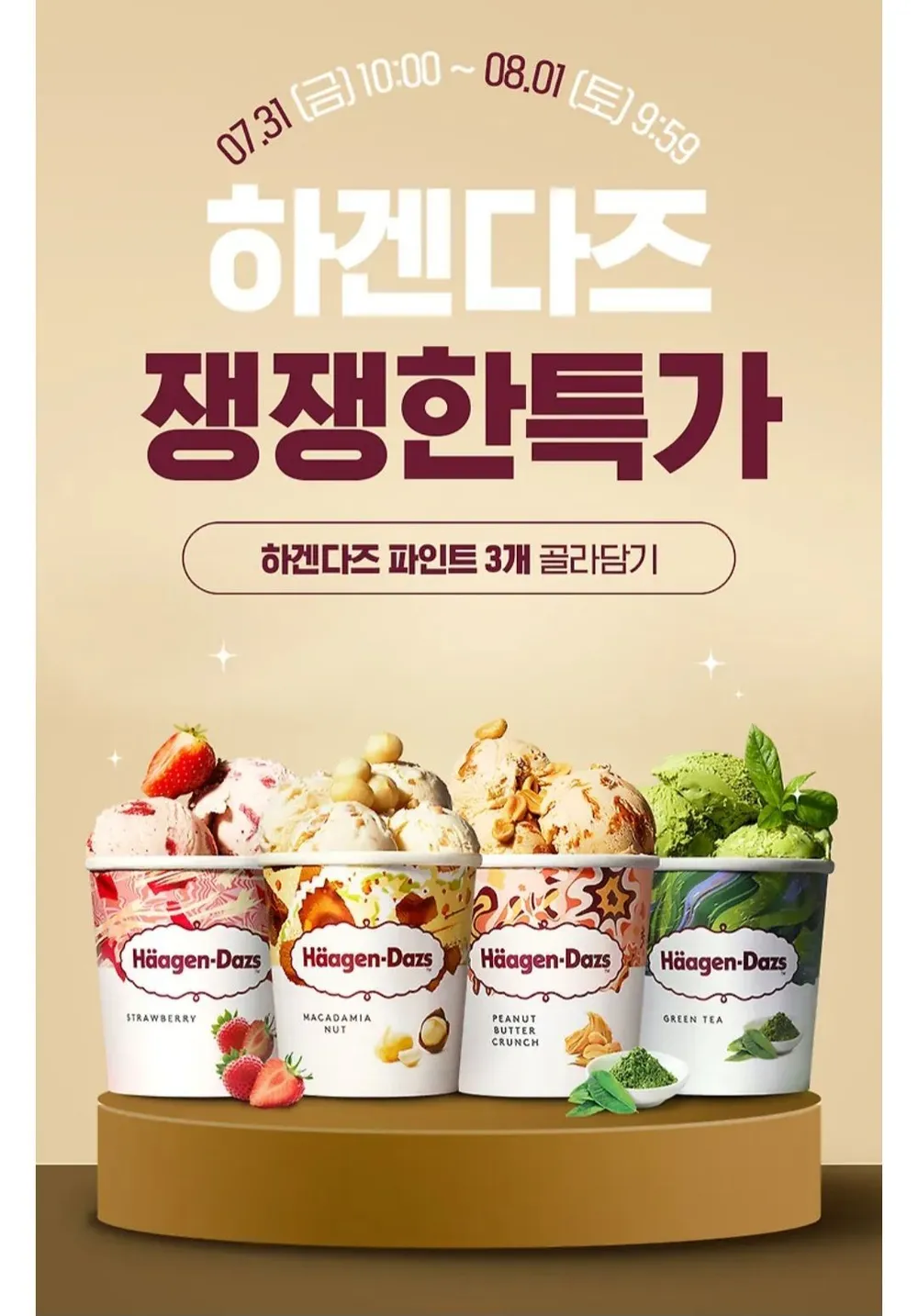 하겐다즈 파인트 3개
