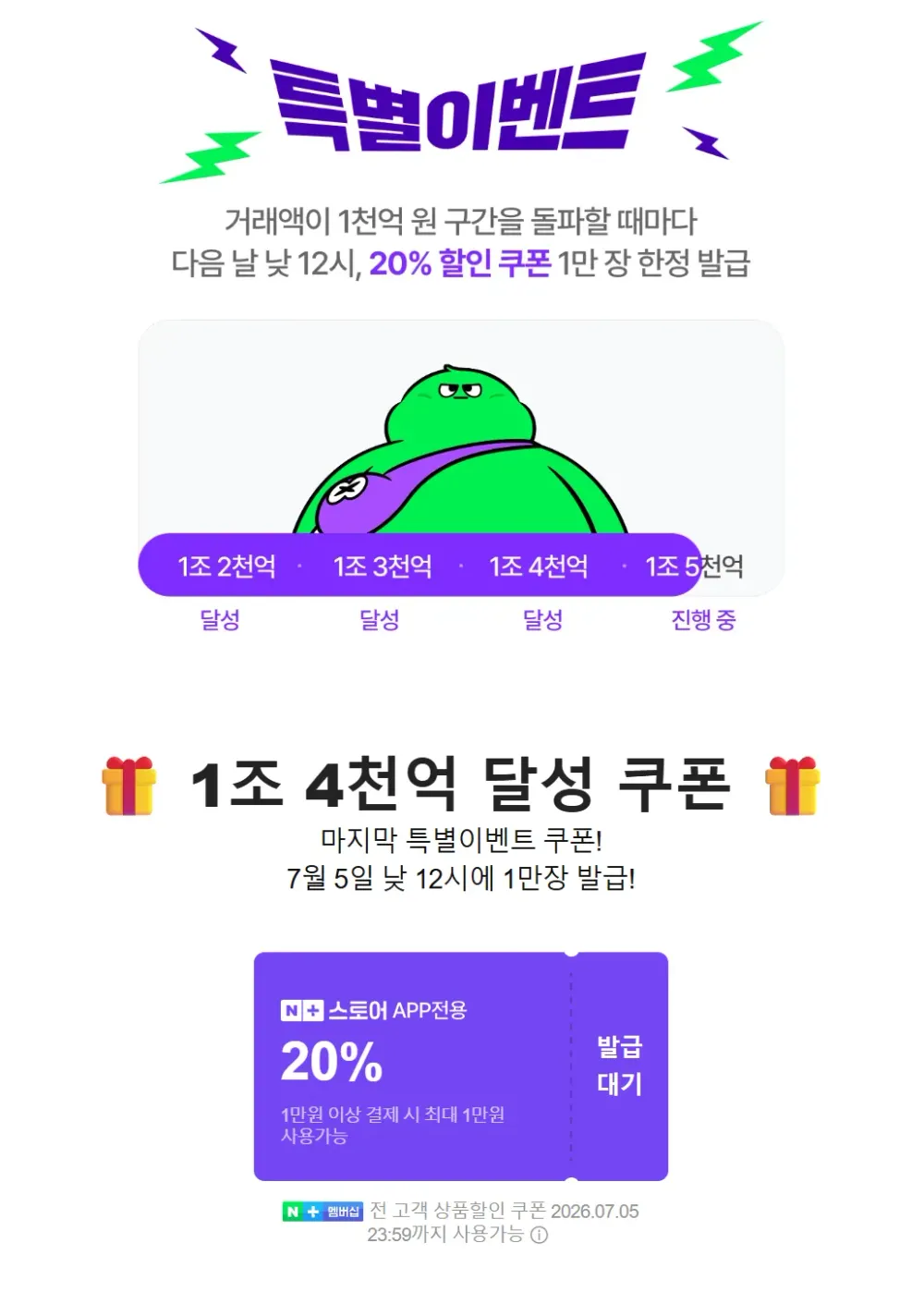 넾다세일 마지막날 1.4조 10000원/20% 쿠폰