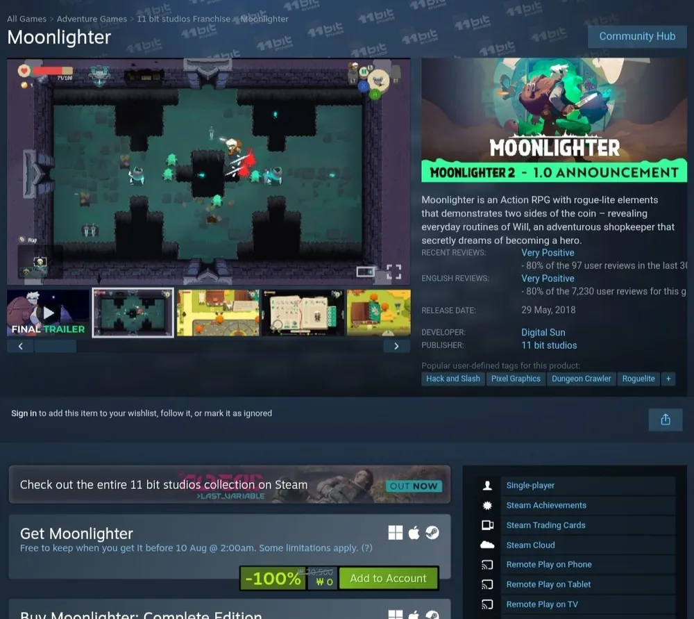 ~8.10) Moonlighter