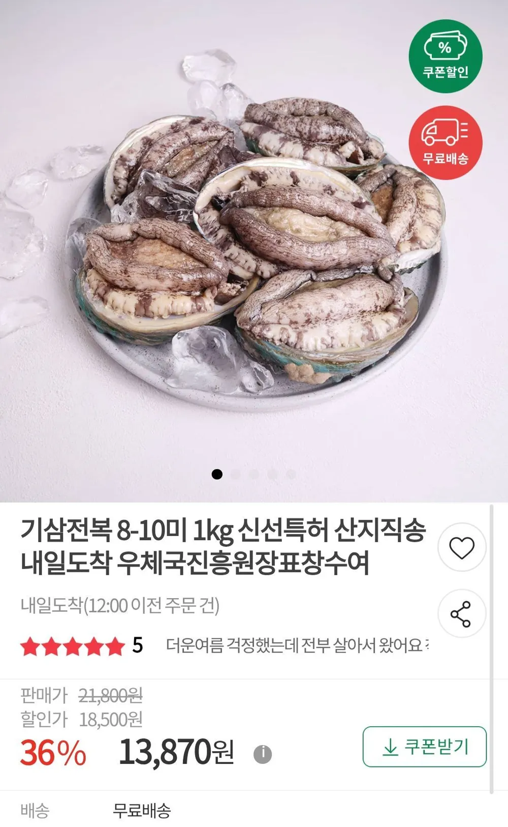 기삼전복 8-10미 1kg