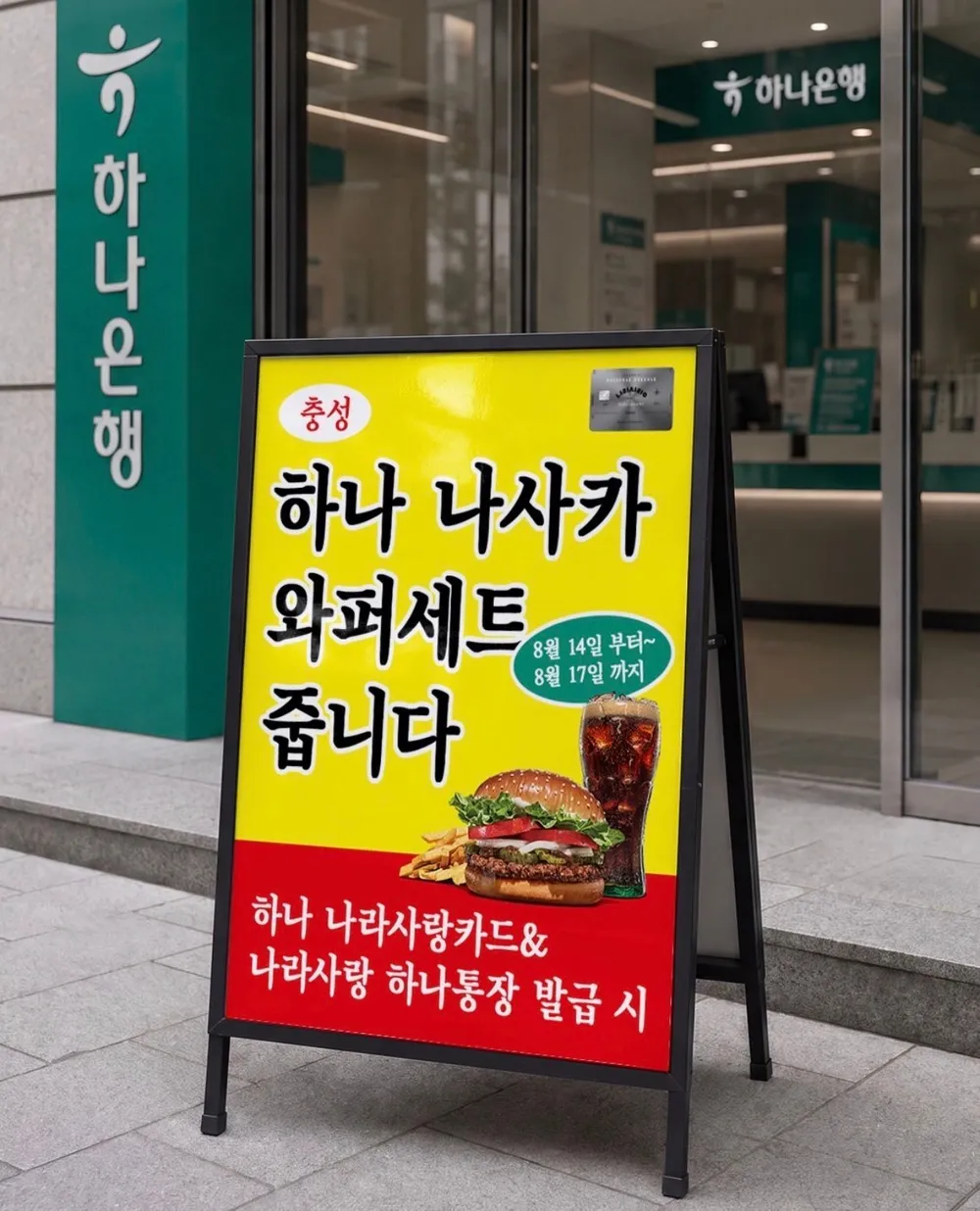 8.14 - 8.17) 하나 나라사랑카드 발급시 와퍼세트