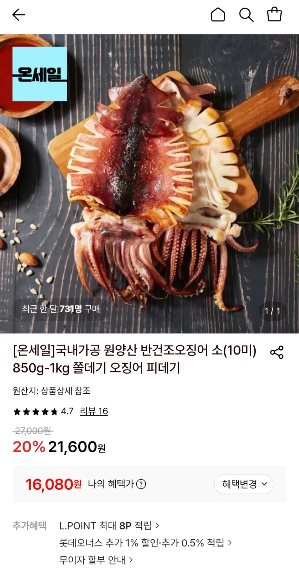 반건조 피데기오징어 소