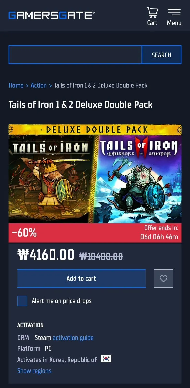 Tails of Iron 1 & 2 Deluxe Double Pack 65% 할인