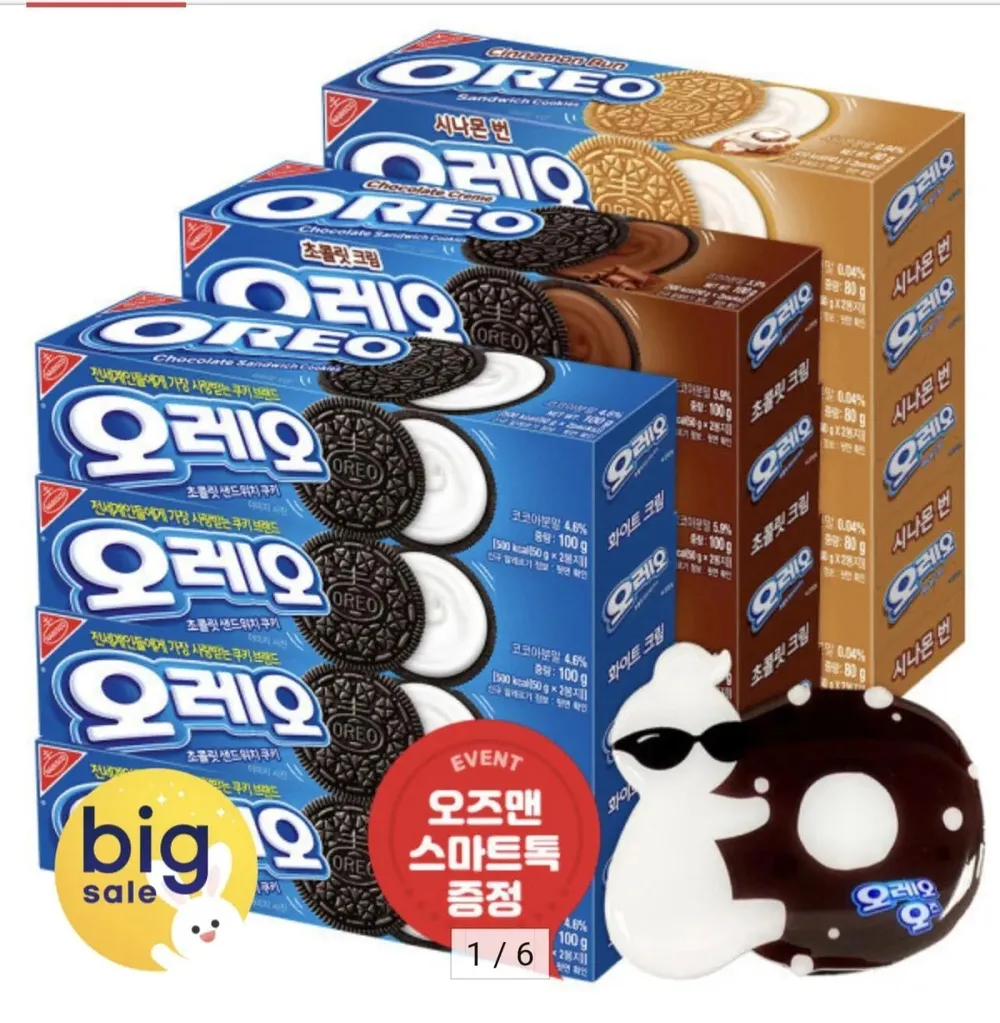 오레오 쿠키 100g 6종 12개 골라담기 + 오즈맨 스마트톡