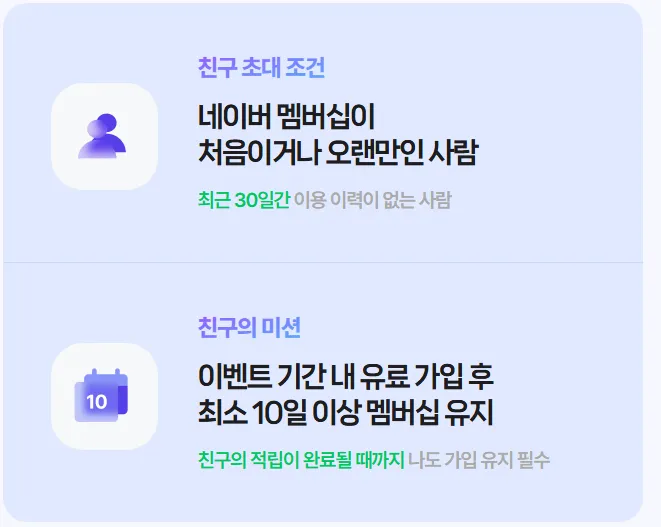 멤버십 가입후 10일 유지시 네이버포인트