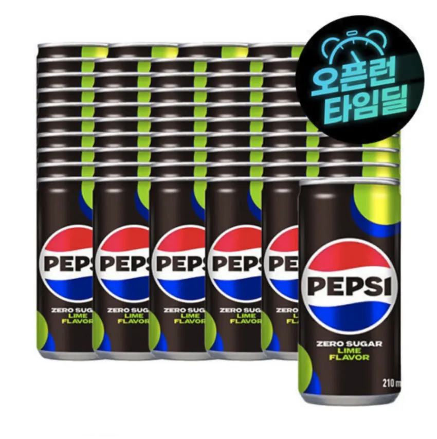 타임딜) 펩시콜라 제로 라임 210ml x 60캔