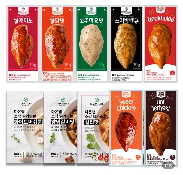 다온햄 소스 통살 닭가슴살 10종 100g, 20개