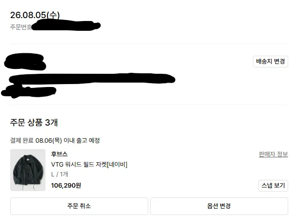 후브스 VTG 워시드 필드 자켓[네이비]