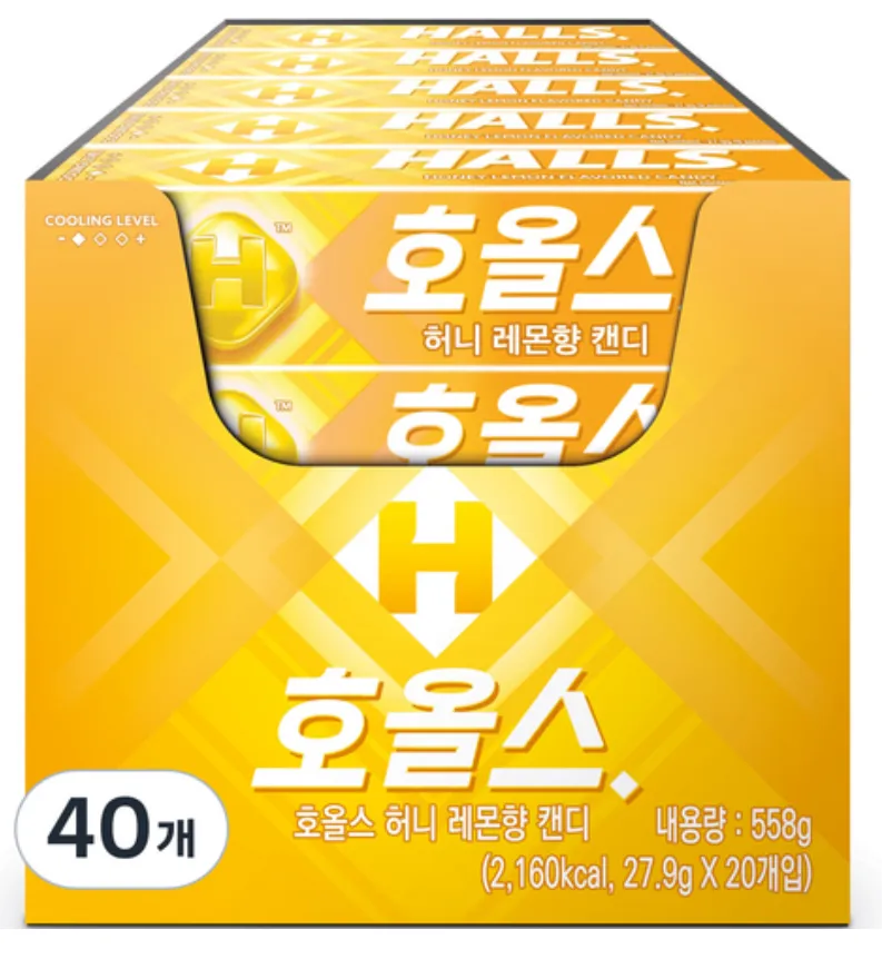 호올스 허니레몬향 캔디, 27.9g, 40개