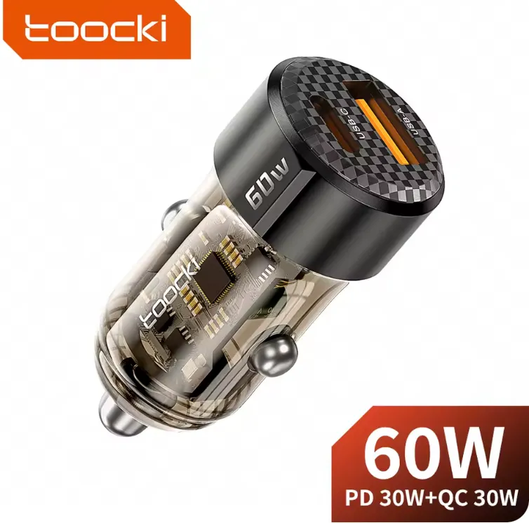 Toocki 60w 자동차 충전기 30wUSB A + Type C PD30w $1.42