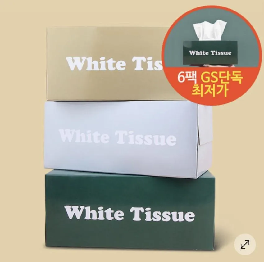 화이트미용티슈180매x6팩