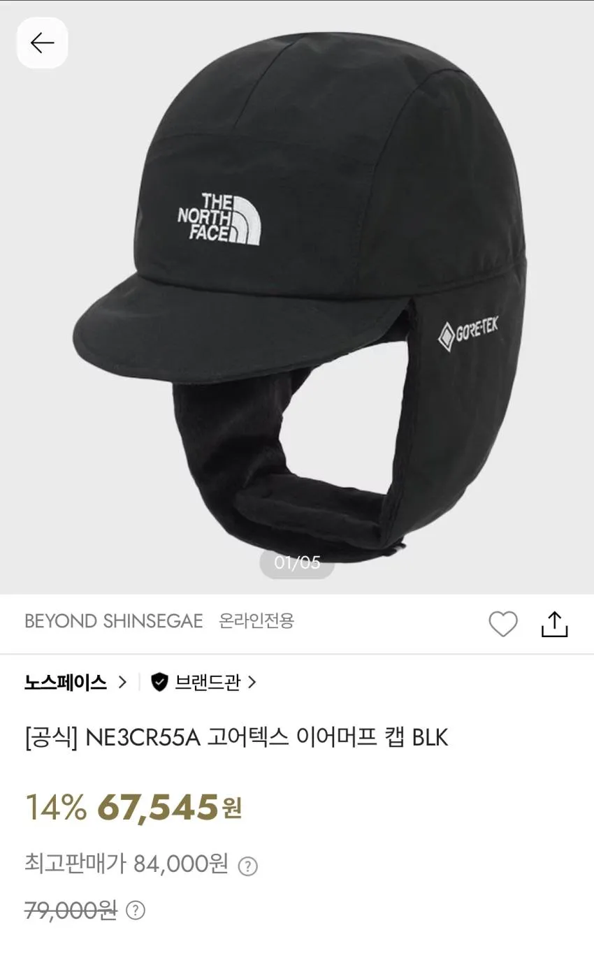 노스페이스 고어텍스 이어머프