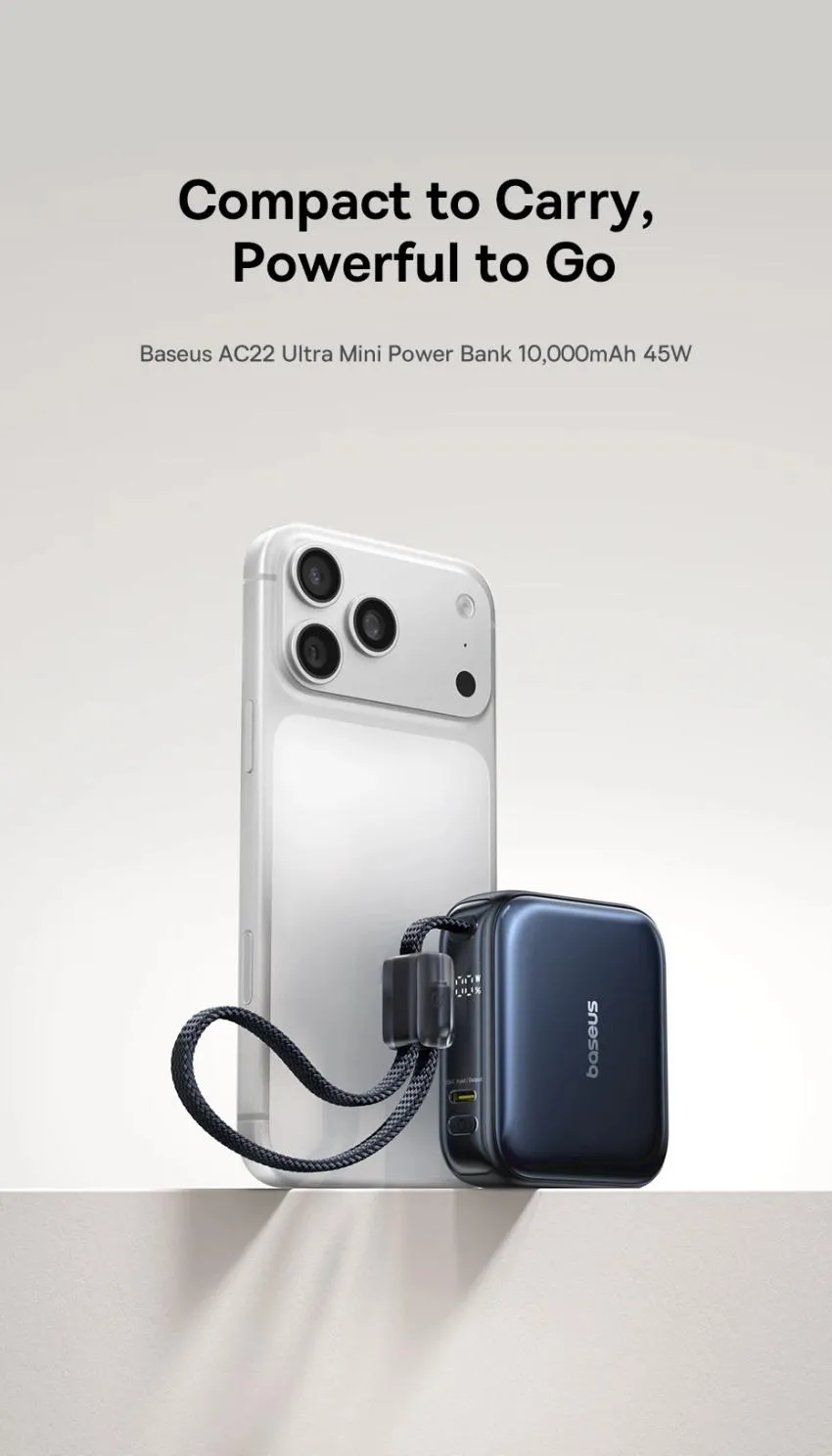 베이스어스 미니 보조배터리 45W 10000mAh