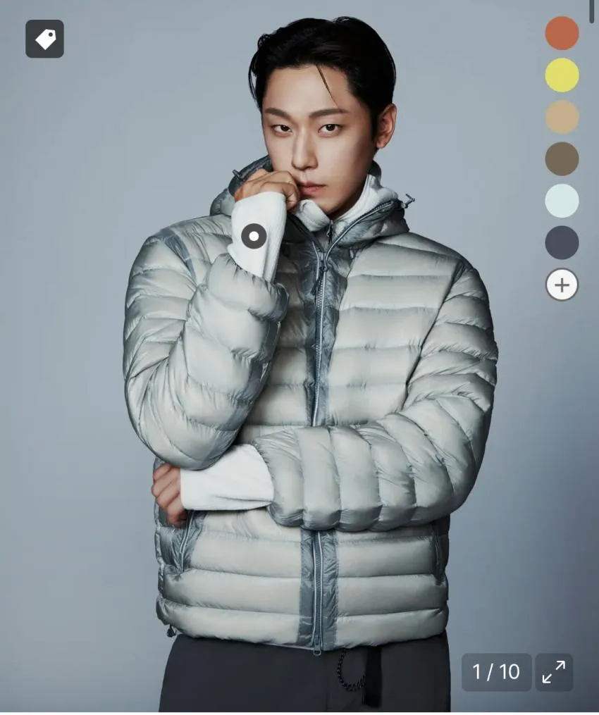 무탠다드 시어 후디드 라이트 다운 재킷