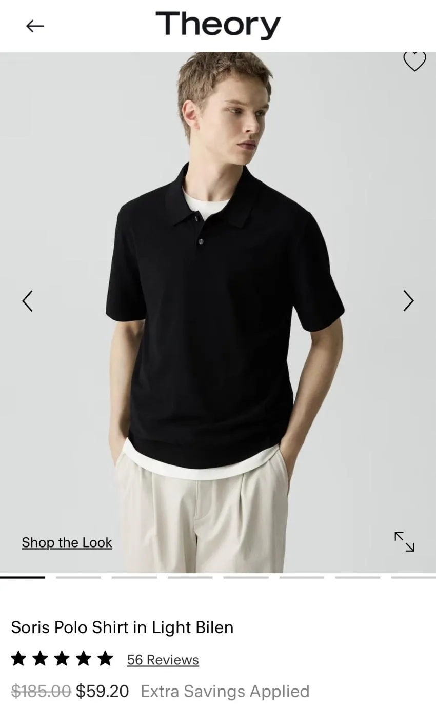 Theory(띠어리) Soris Polo Shirt in Light Bilen $59.2