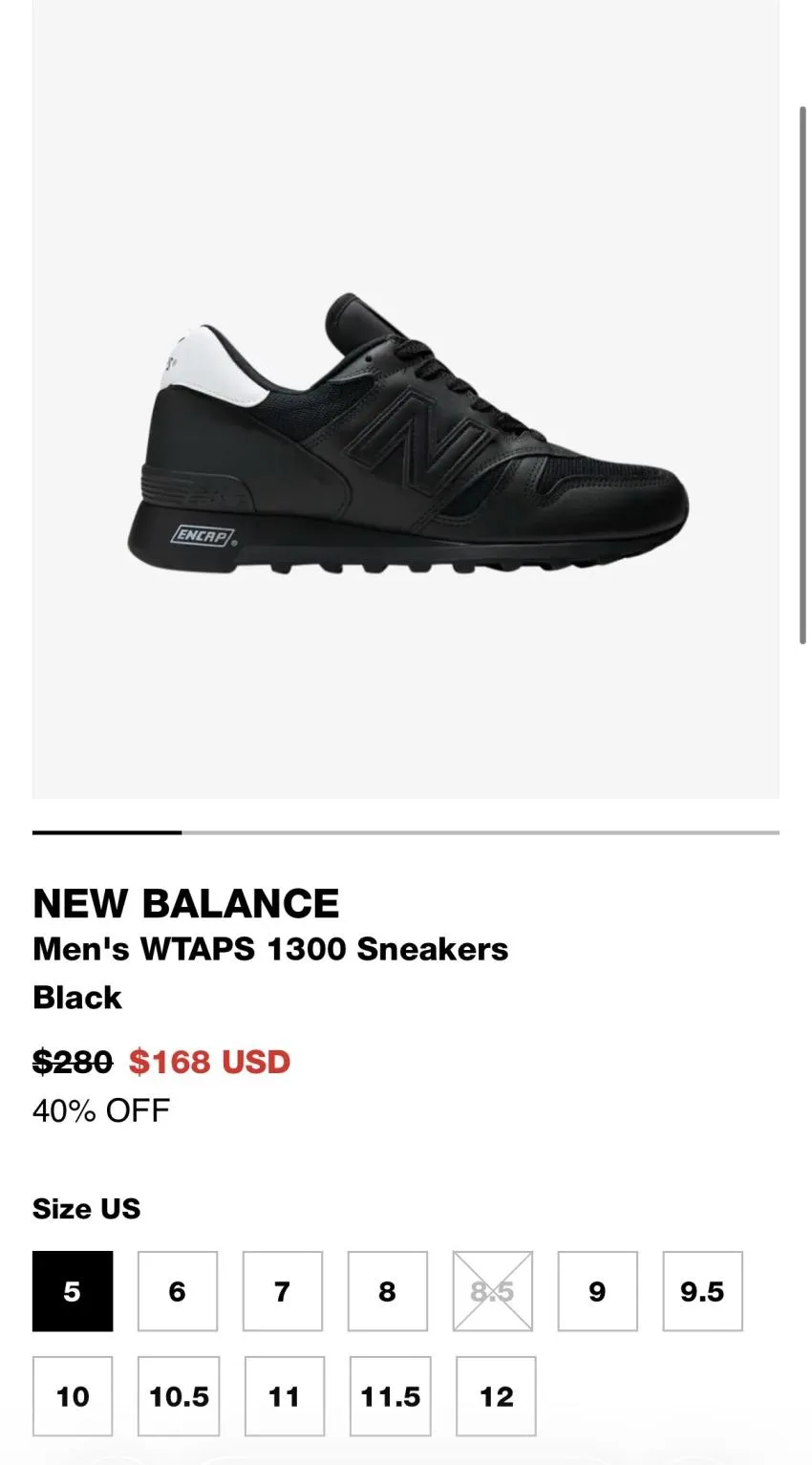 NEW BALANCE x WTAPS 1300 Sneakers