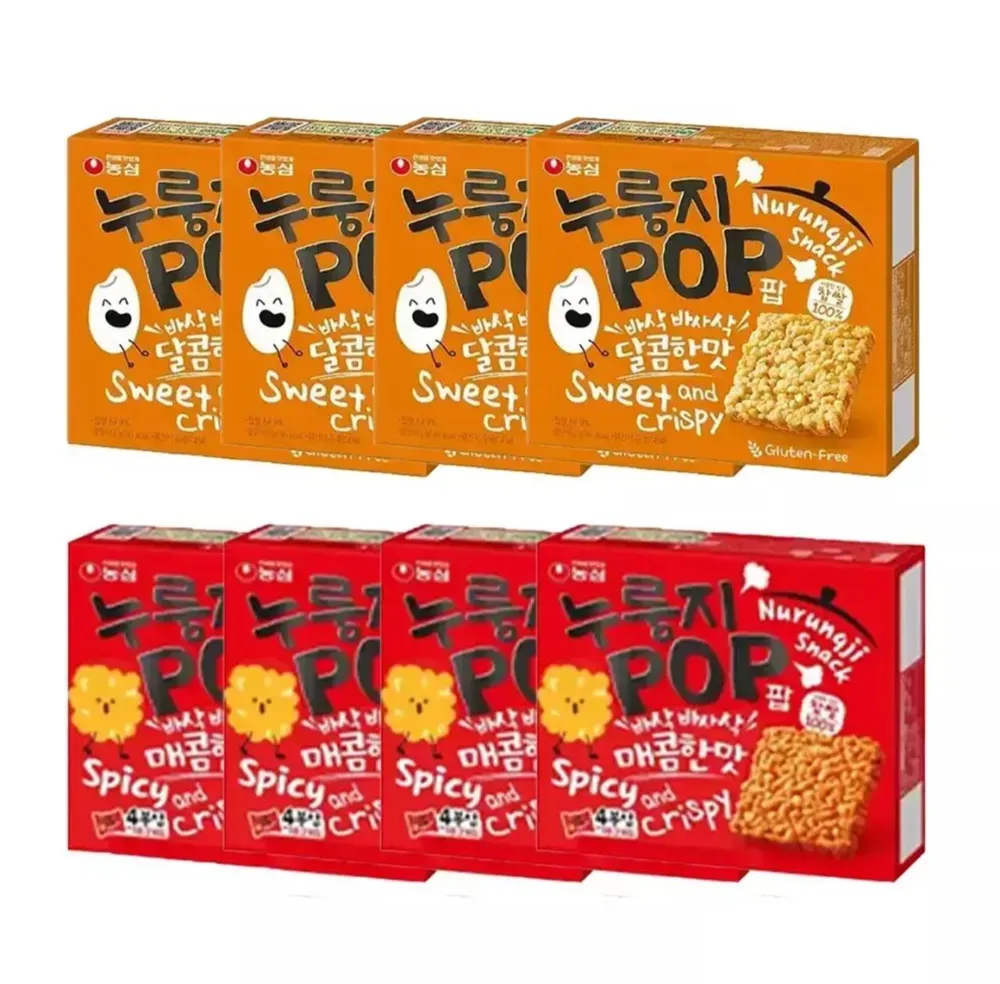 누룽지팝 오리지날 4개 + 매콤한맛 4개