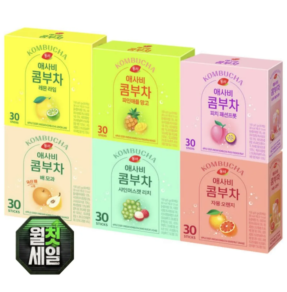 동서 애사비 콤부차 레몬 라임 30T 2개