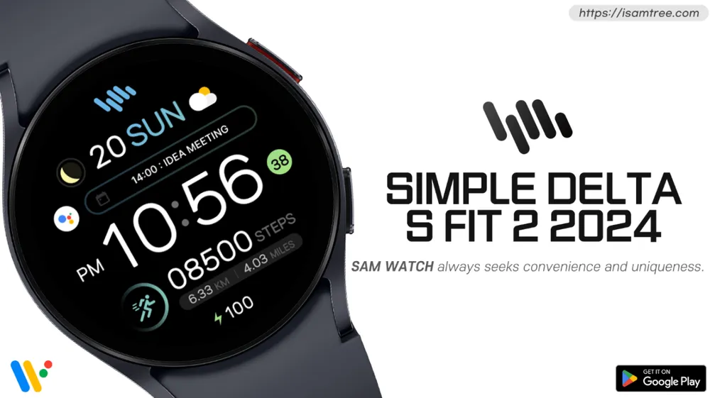 갤럭시 워치 페이스 SamWatch S Delta S FIT 2 2024 및 h1205