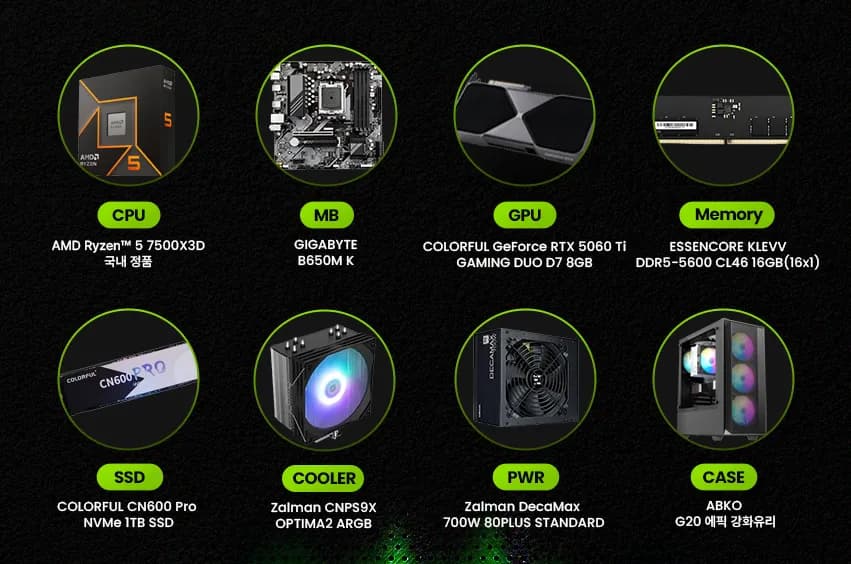 7500X3D+RTX5060Ti 8GB+16G+1TB