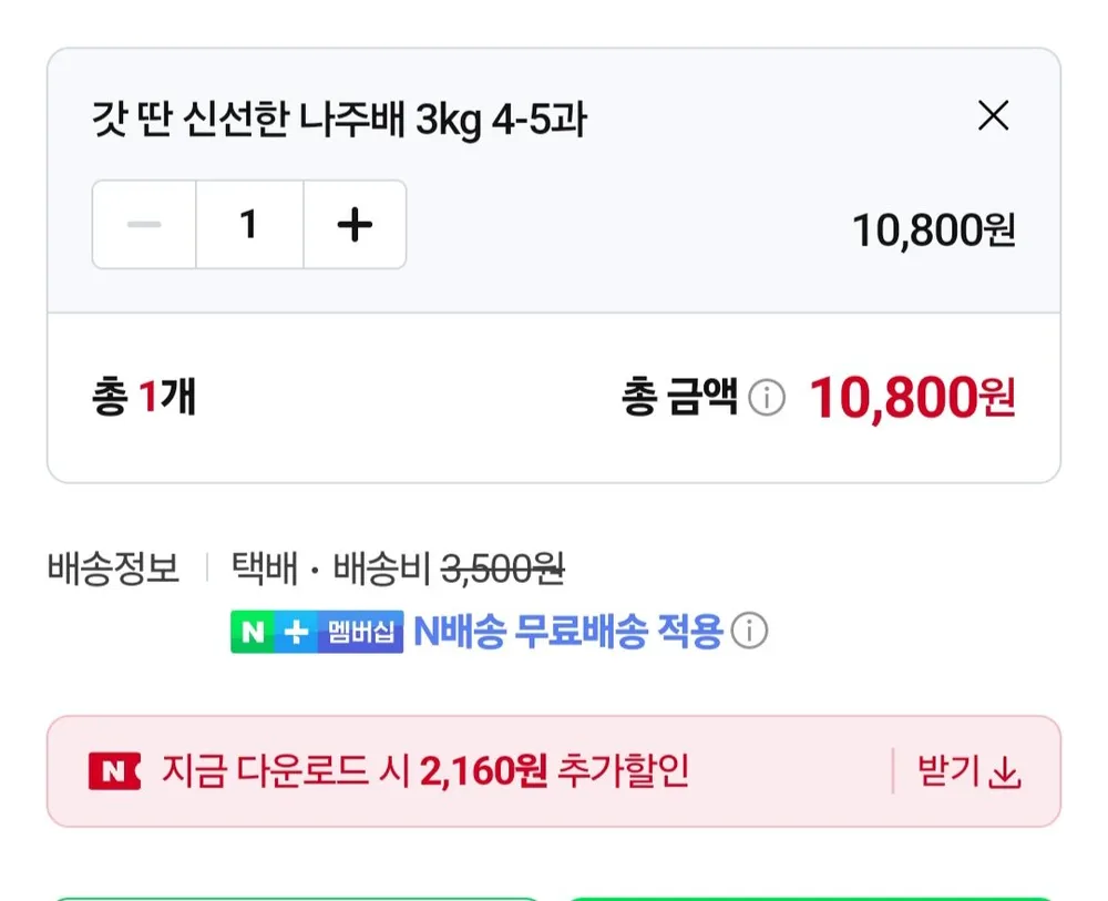 나주햇배 3kg 4-5과 대과