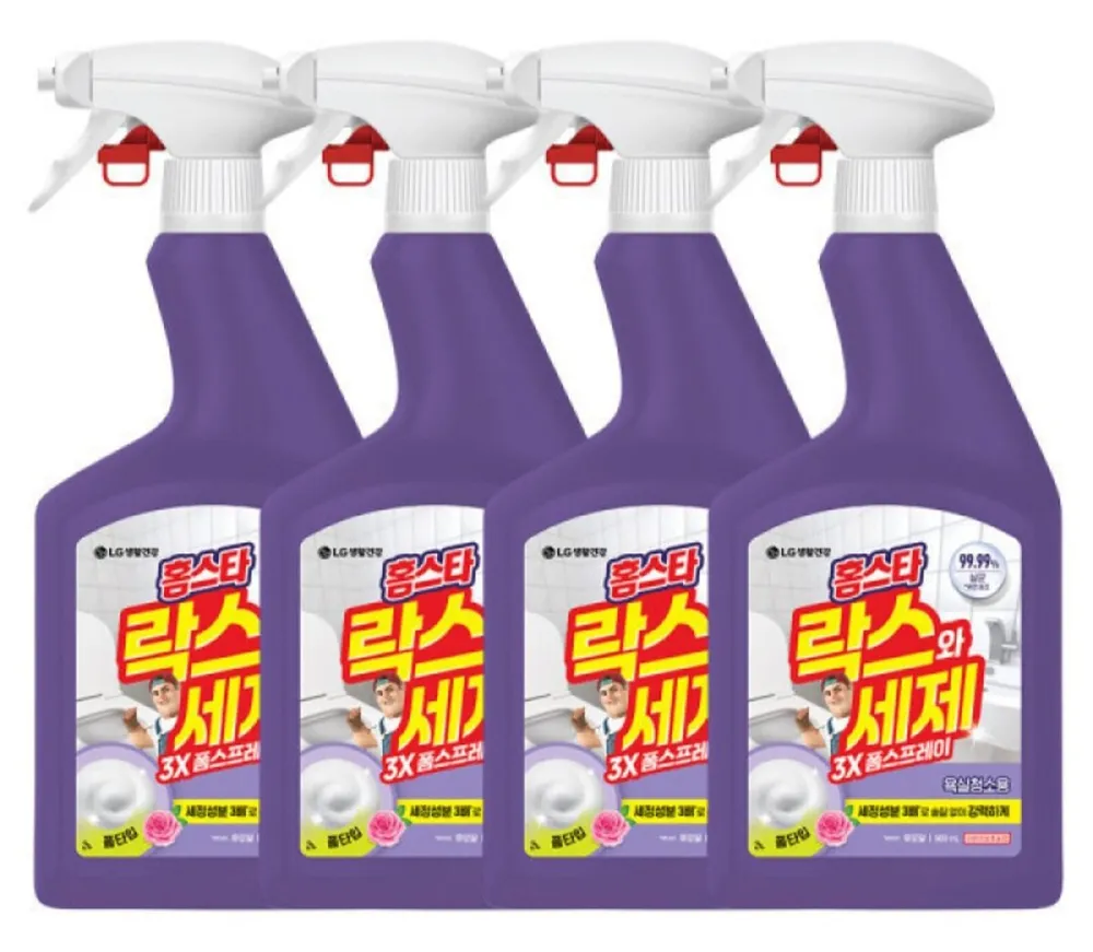홈스타 락스와세제 스프레이 후로랄 900ml x 4개