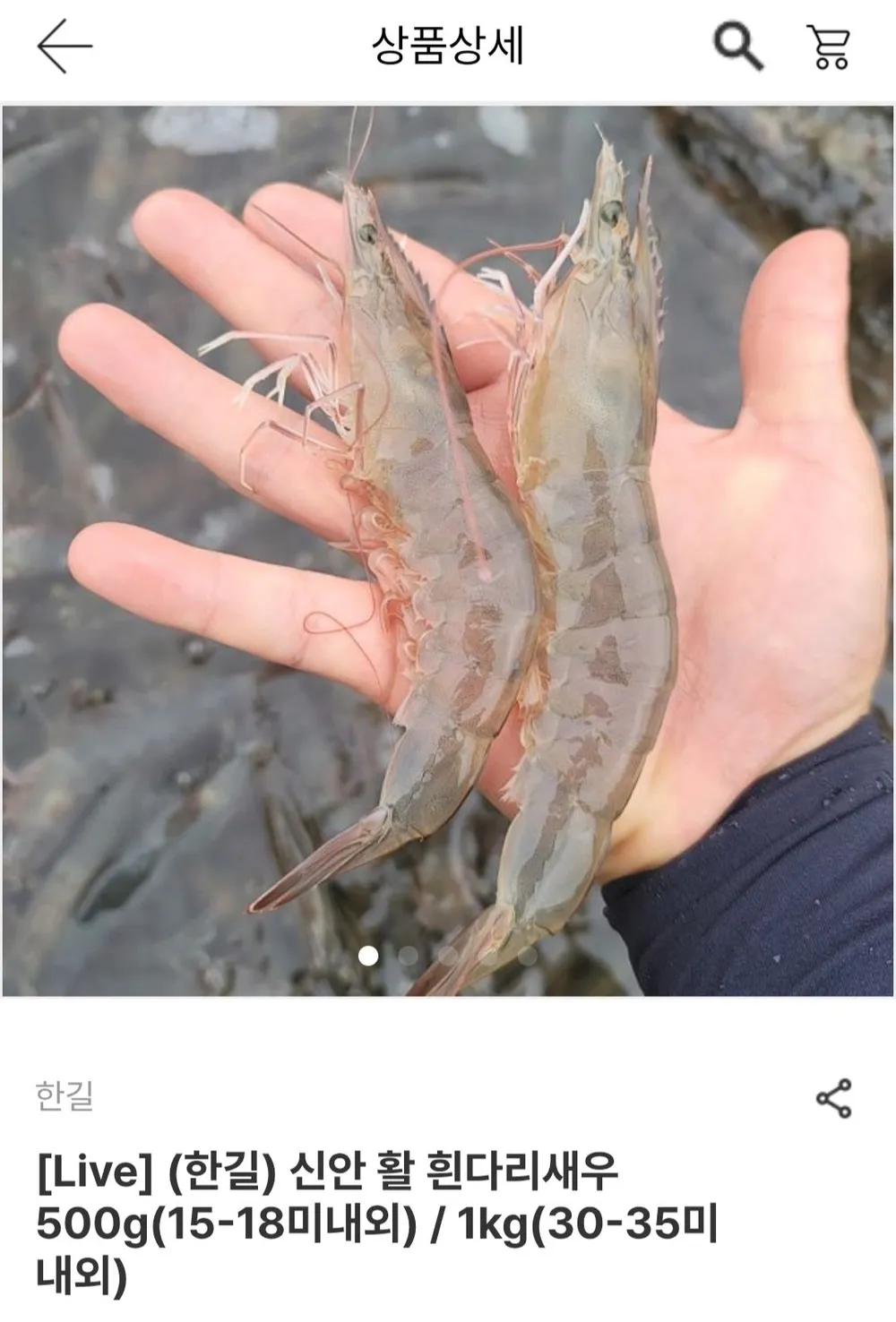 활 흰다리새우 1kg 30-35미