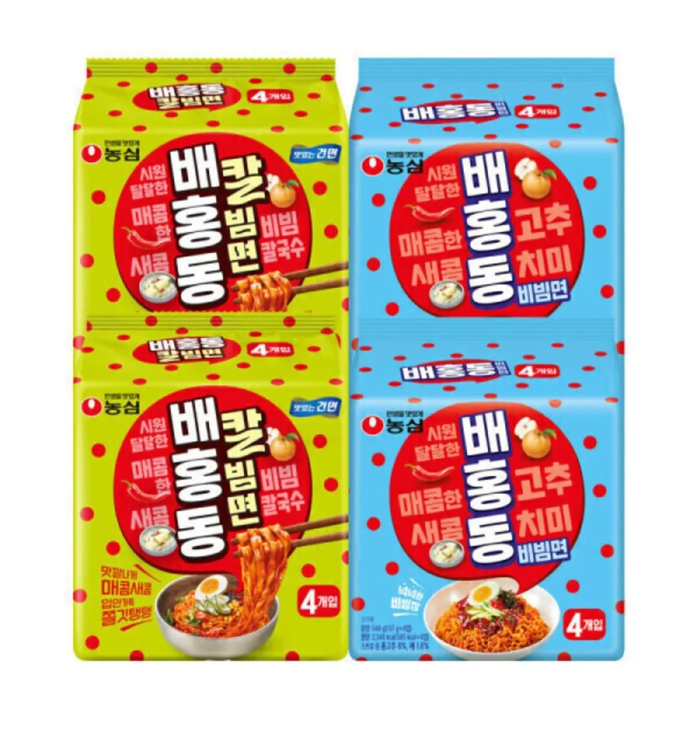 배홍동 비빔면 8입 + 배홍동 칼빔면 8입
