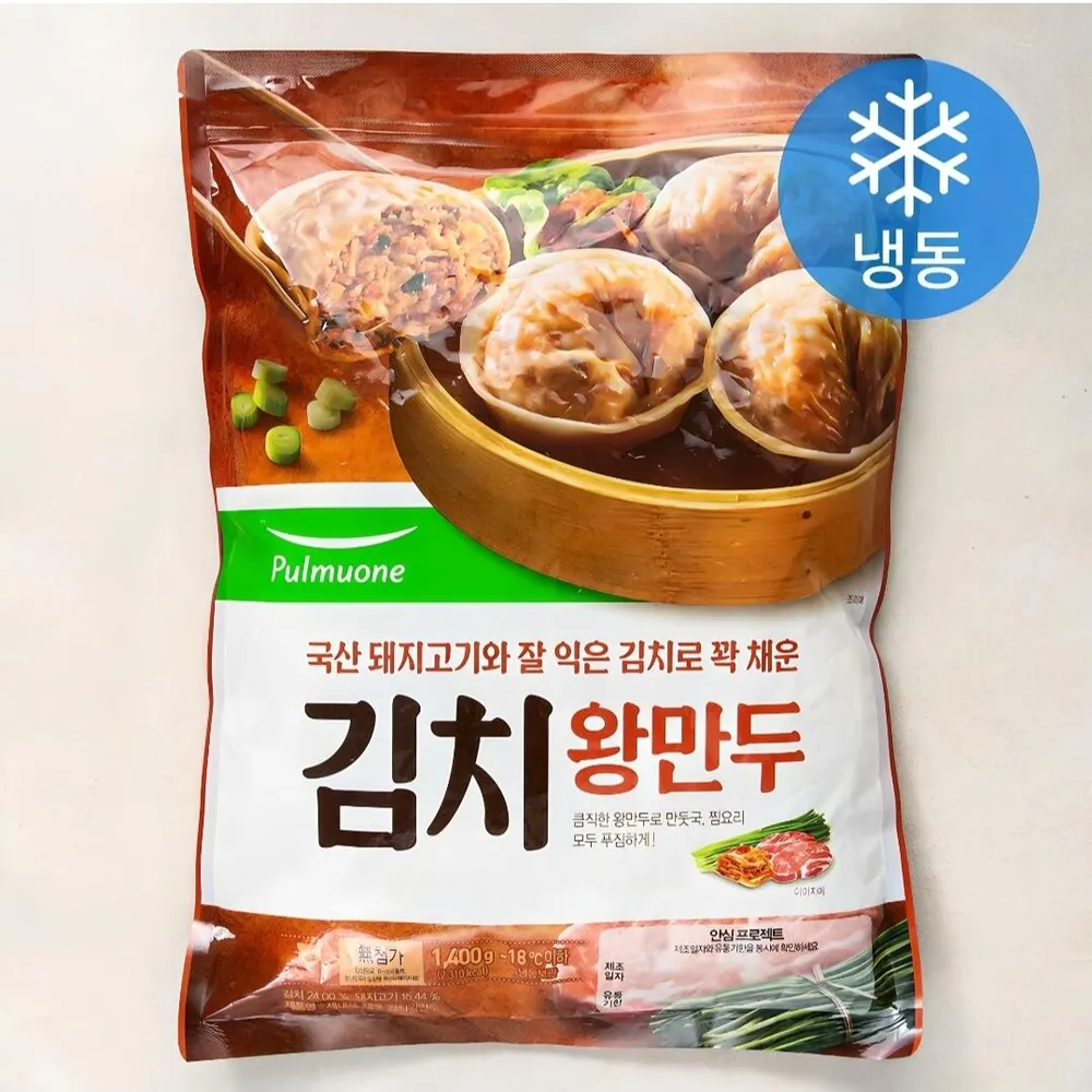 풀무원 제대로 채운 김치왕만두 (냉동), 1.4kg, 1개
