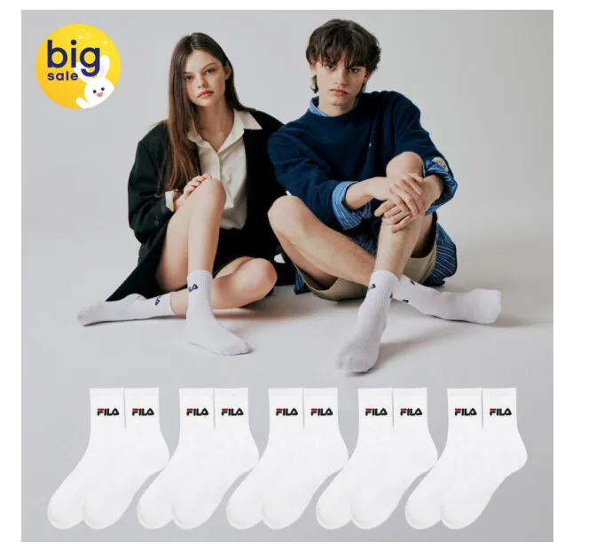 휠라 미드 삭스 5켤레
