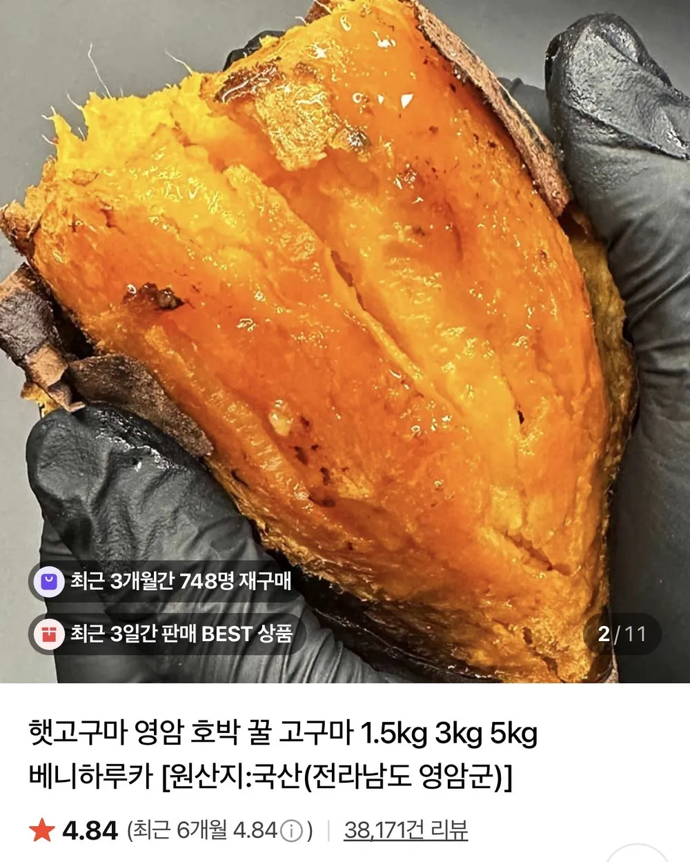 26년 햇 호박고구마 1.5kg 특상