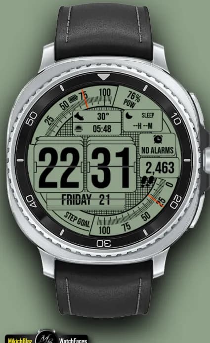 Flip Clock Monochrome 워치페이스 외