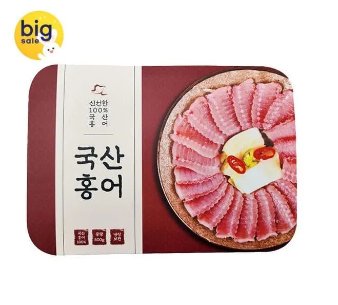 백년수산 국산 홍어 500g x 1팩 + 증정 용기초장 1개 숙성정도 선택가능