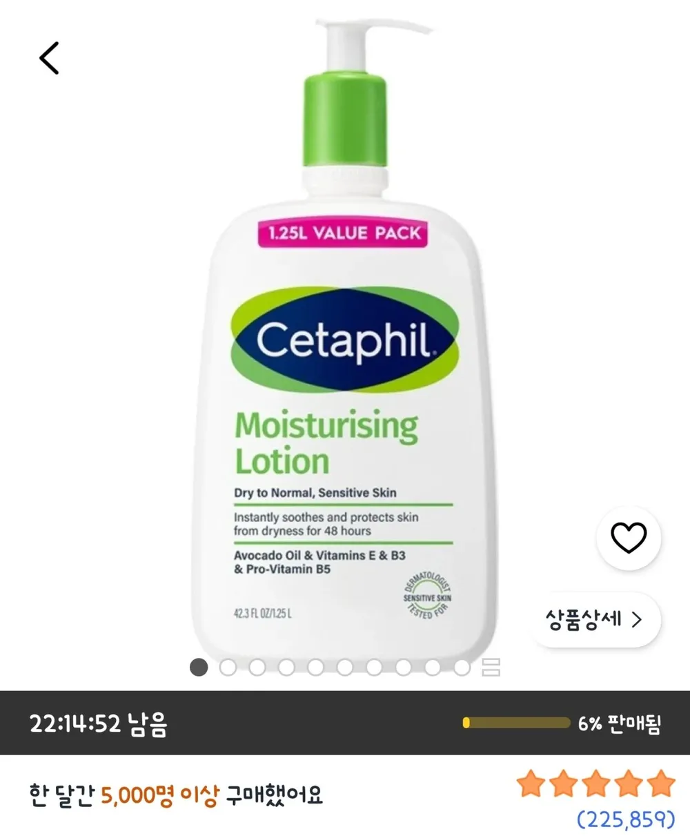 세타필 모이스춰라이징 로션 1.25L