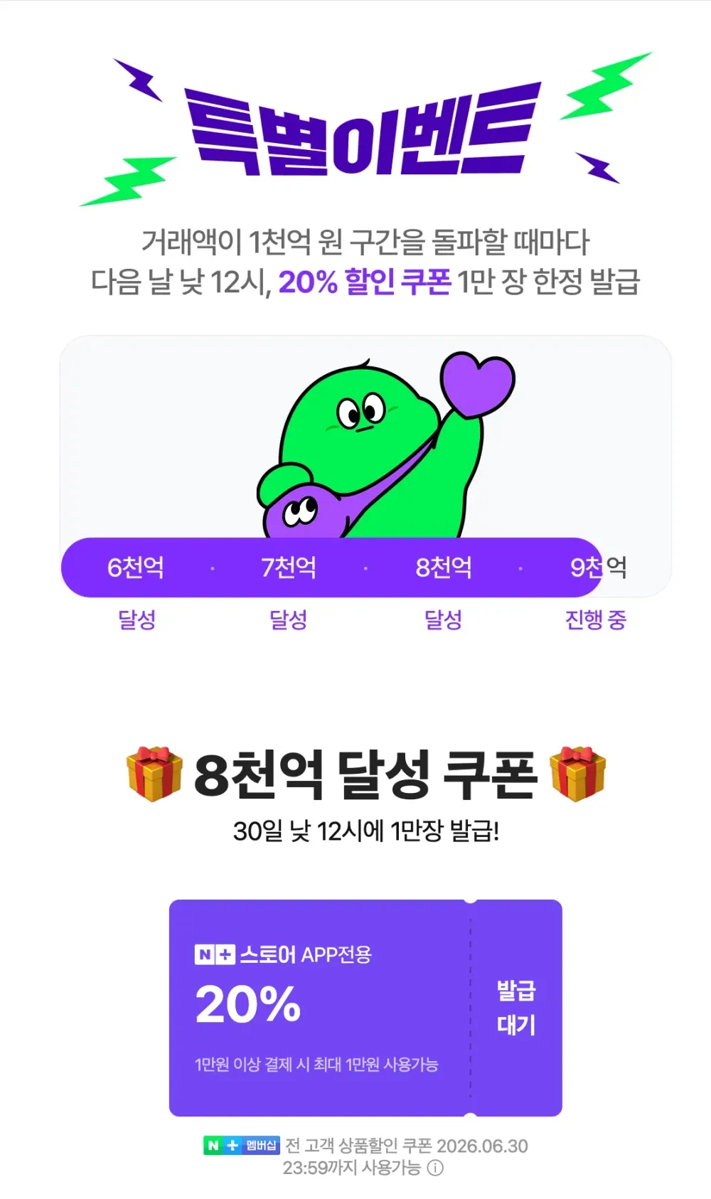 넾다세일 8천억 돌파기념 12시 발급 1만원 이상 20% 할인쿠폰