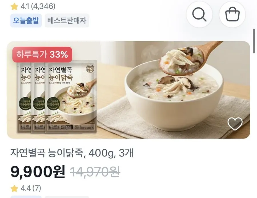 자연별곡 능이닭죽, 400g, 3개