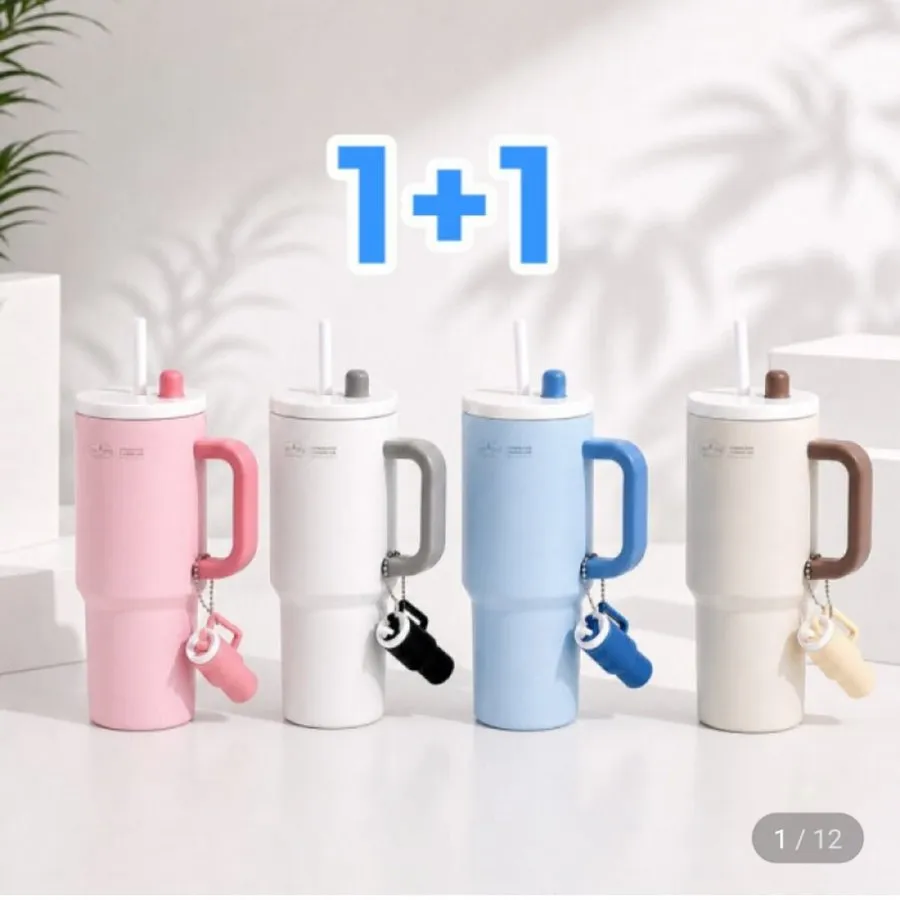 1+1 하이제닉 750ml 빨대 대용량 스텐 텀블러