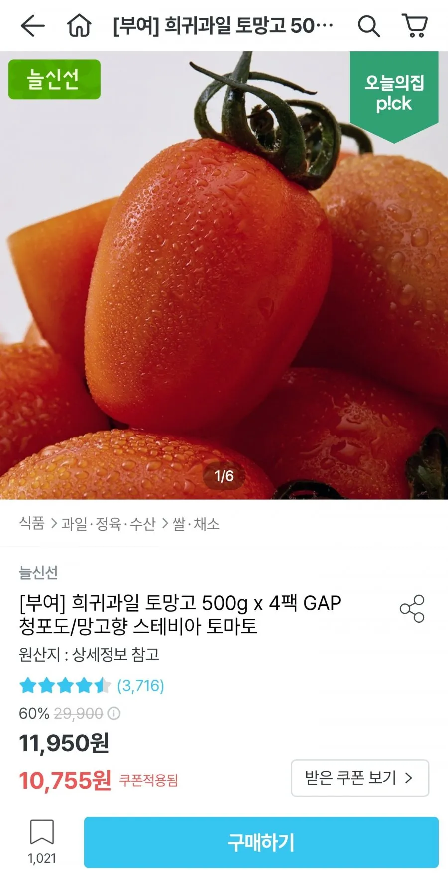 토망고 500g x 4팩