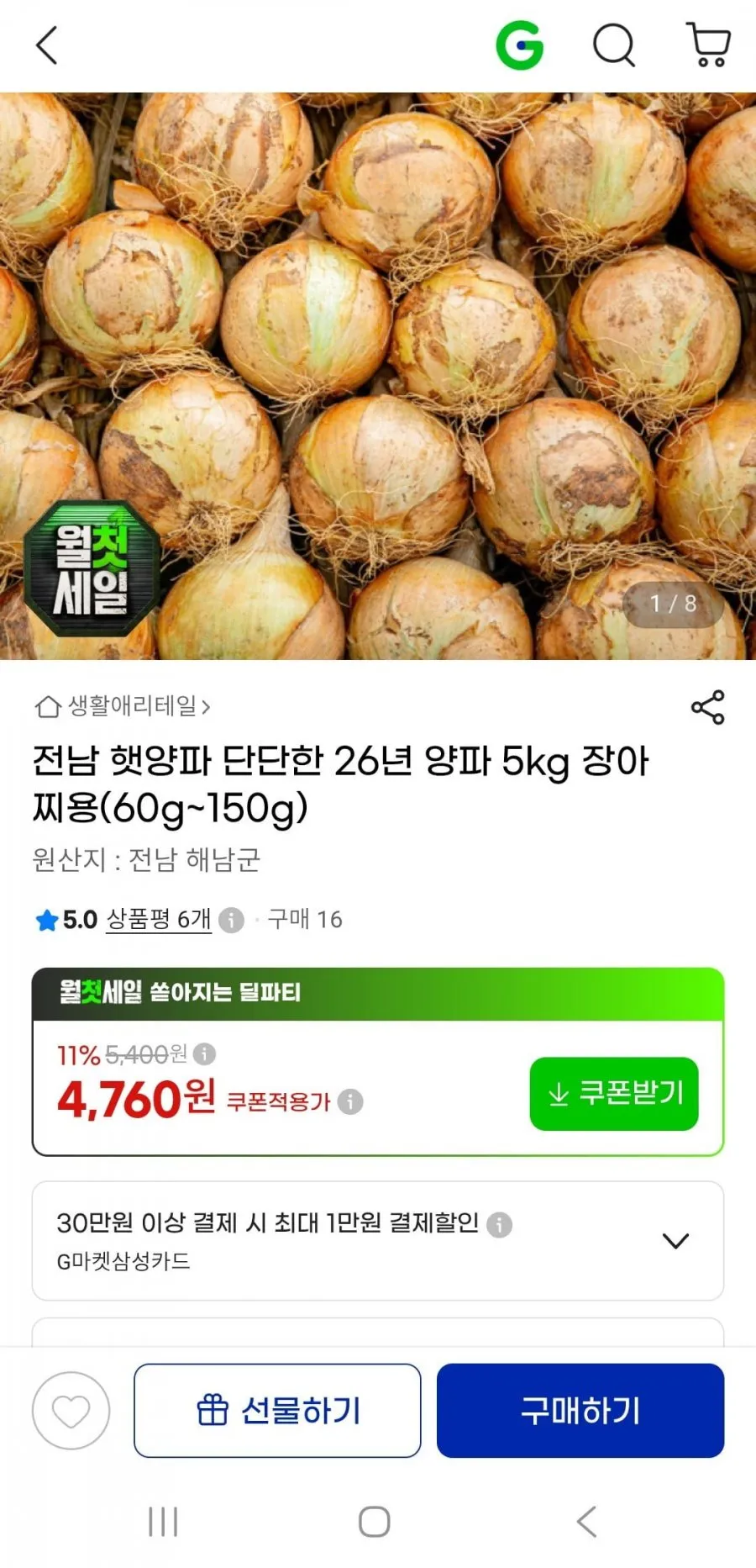 26년 5kg 장아찌용