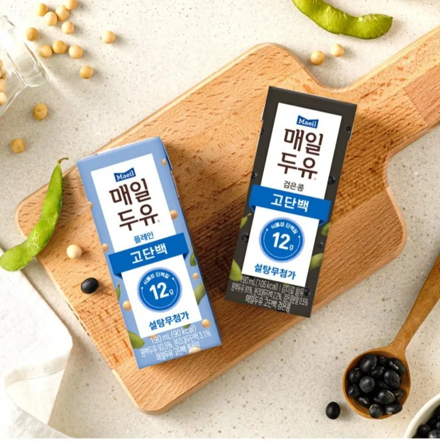 매일두유 고단백 플레인 24팩 + 고단백 검은콩 24팩