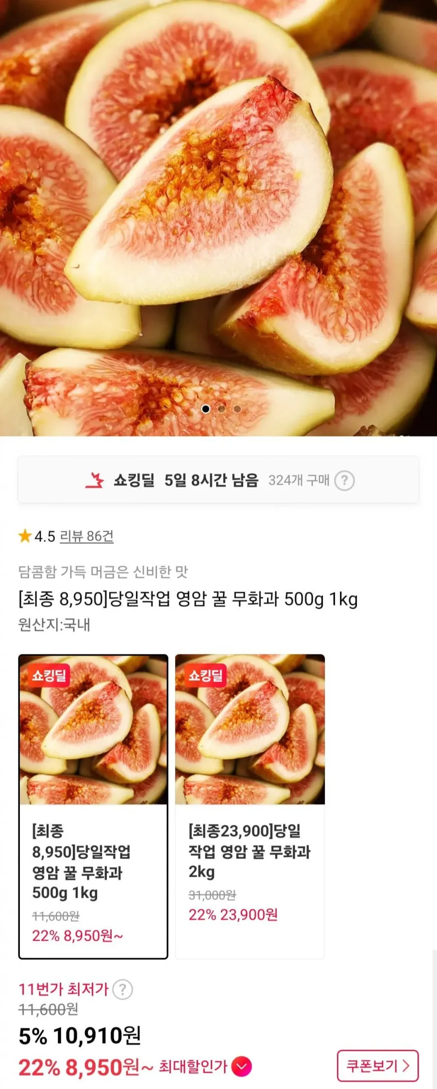 영암 꿀 무화과 500g