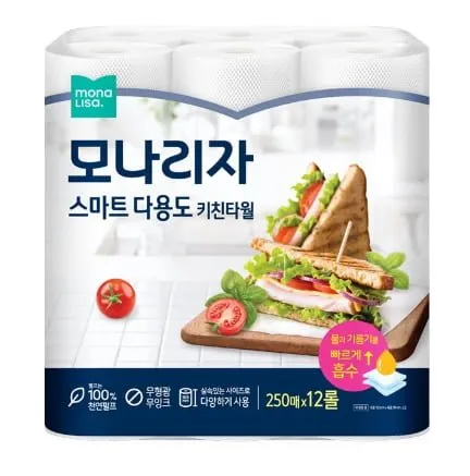 (1일1개제한) 모나리자 다용도 키친타올 250매X12롤 [6900원/무료배송]