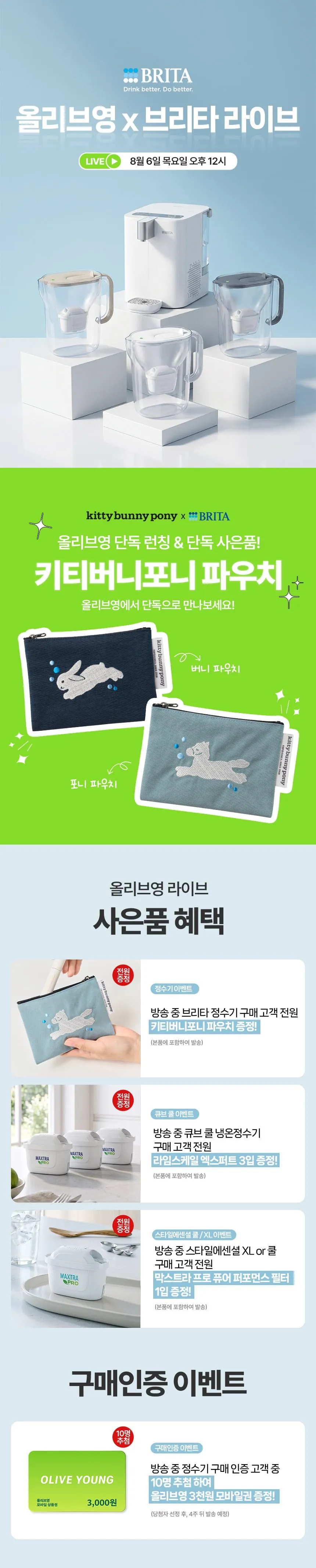 브리타 정수기 스타일에센셜 쿨 2.4L 화이트+기본필터 1입