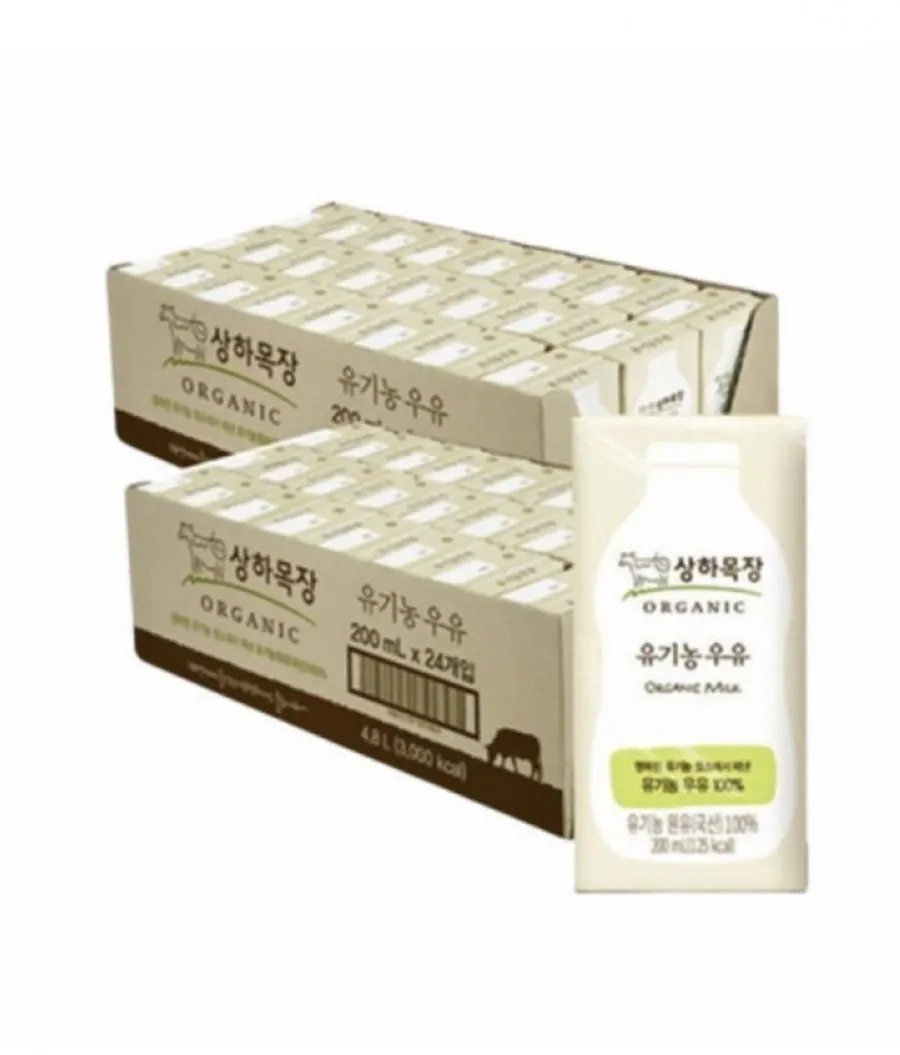 상하목장 유기농 멸균우유 200ml 48팩