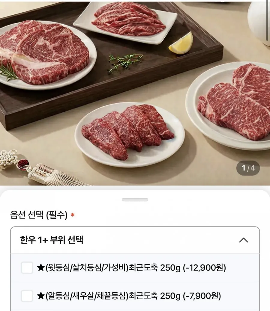 1+ 농협안심한우 등심 250g