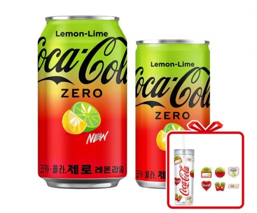 코크제로 레몬라임 350캔X24+코크제로 레몬라임 190캔 X24_콜드컵+레몬라임스티커