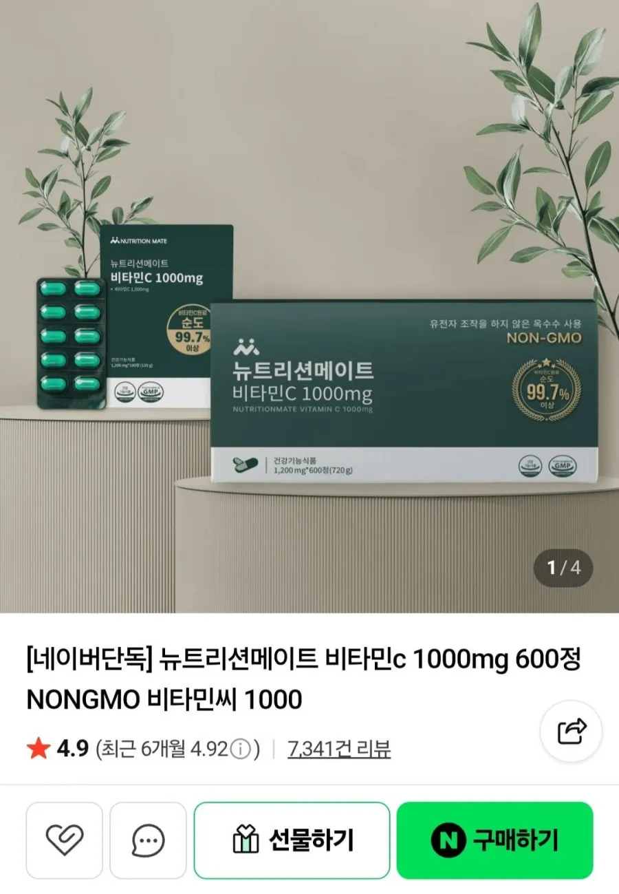 뉴트리션메이트 비타민c 1000mg 100정