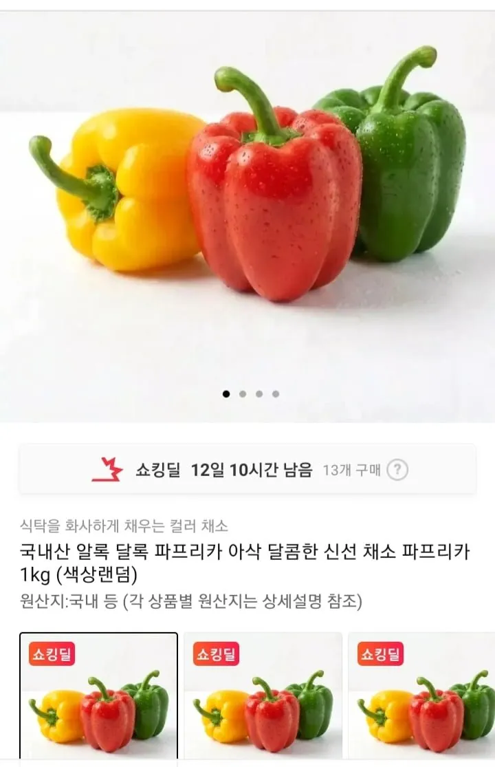 국내산 알록달록 파프리카 1kg