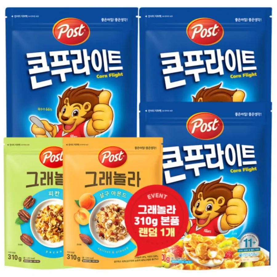 포스트 콘푸라이트 시리얼 600g 3개 +그래놀라 310g 본품 1개 증정