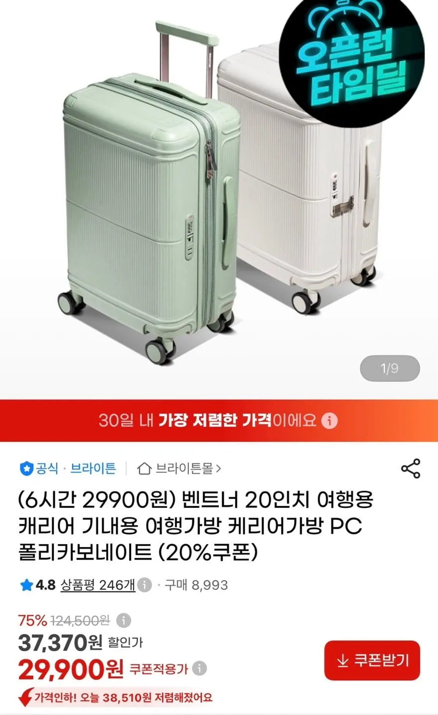 브라이튼 벤트너 20인치 여행용 캐리어